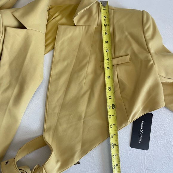 Shein NWT Monse Mathilde Lomme cross tie & open back Blazer w/ Long Belt shorts. - Picture 7 of 15
